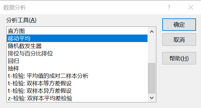 图 4.49 选择移动平均方法